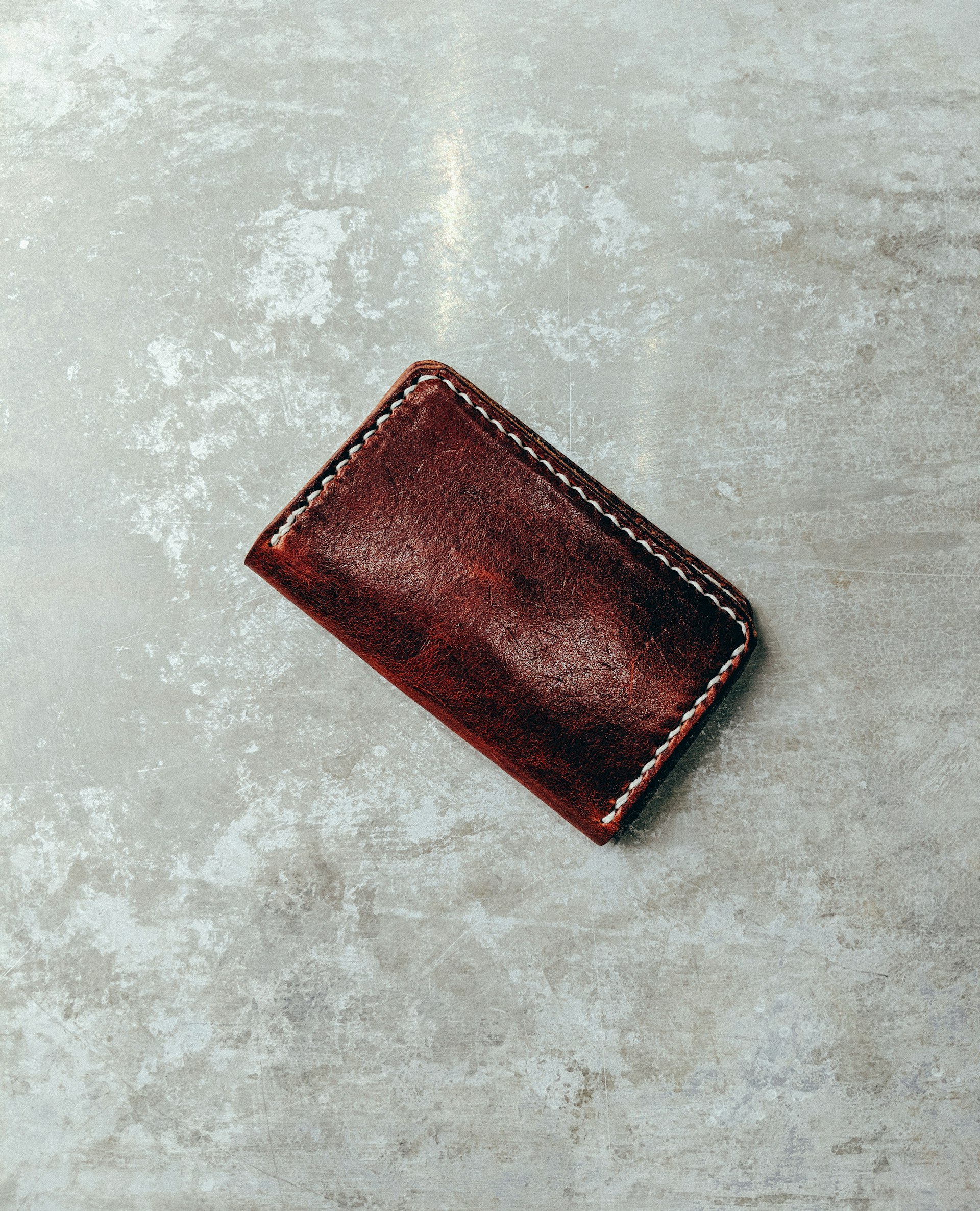 Brown leather card holder