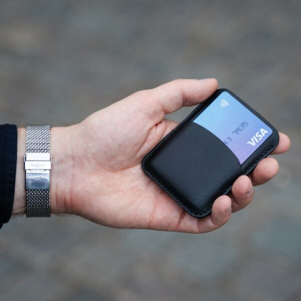 Slim Card Holder in black leather